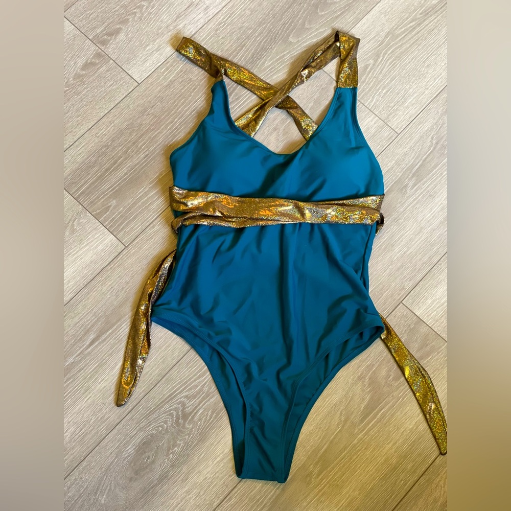 SHEIN Teal One Piece Swimsuit